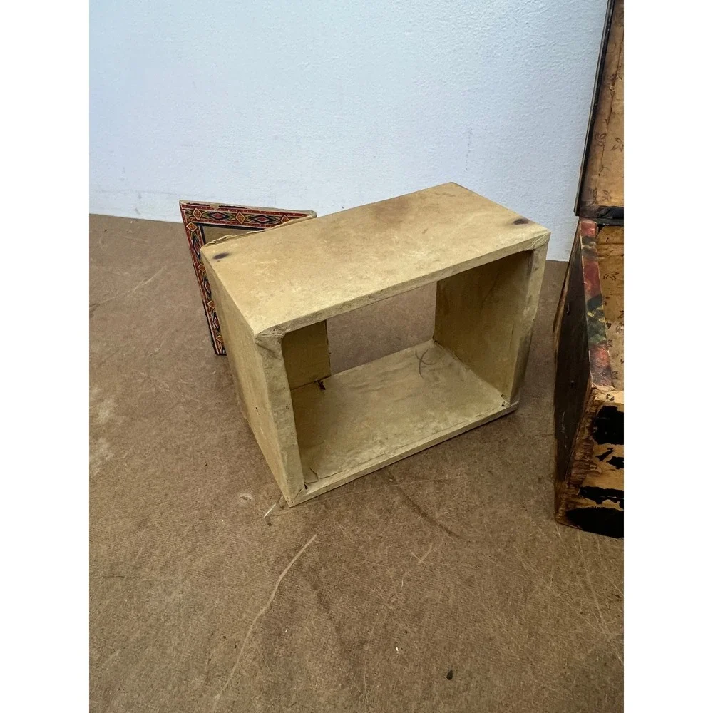 Wood Dollhouse Steamer Trunk Miniature Antique Storage Box Chest SALESMAN SAMPLE